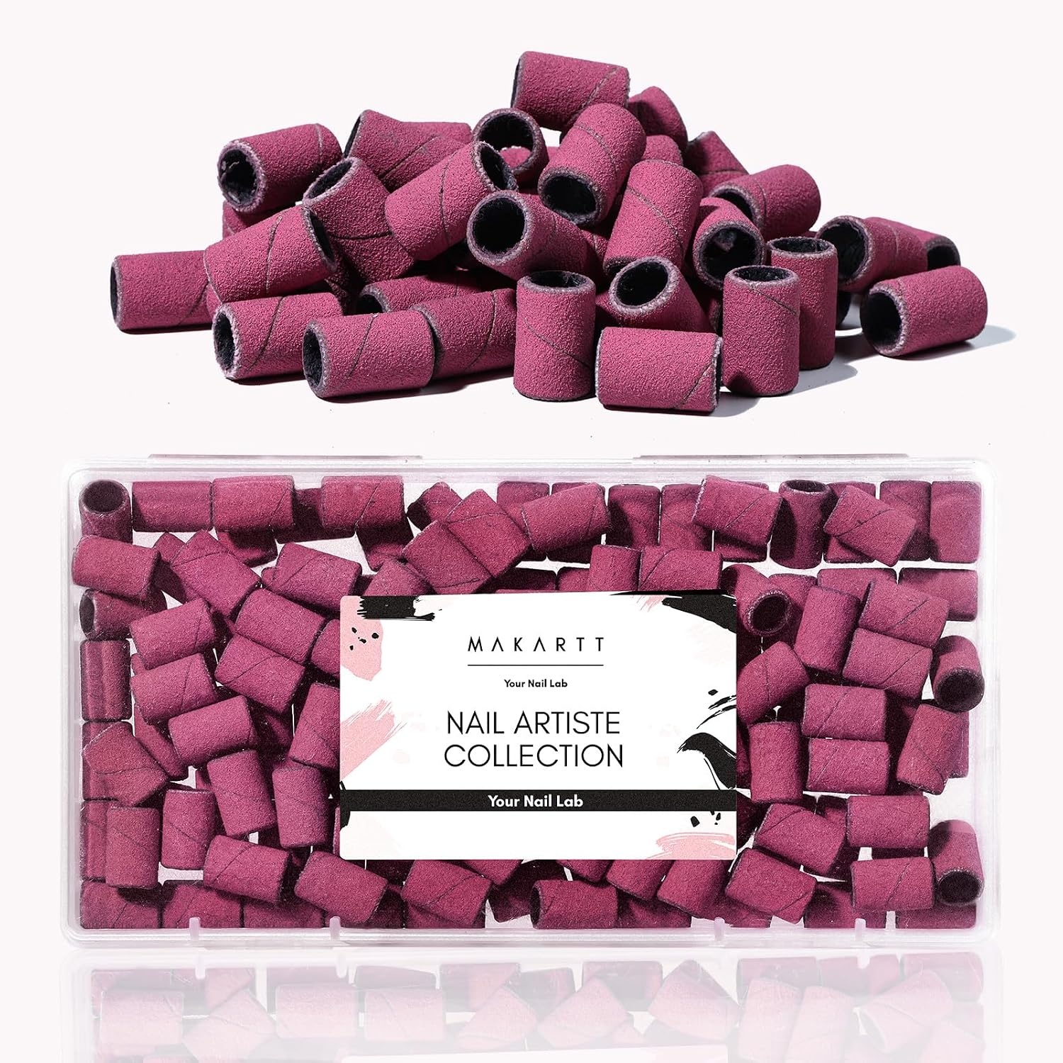 image:imageMakartt Sanding Bands for Nail Drill 100 Pcs Nail File Sanding Bands for Drill Bits 120 Medium Grits for Acrylic Nails Gel Removing and Shaping Upgrade Thicker Durable Sanding Drill Bit PinkPink