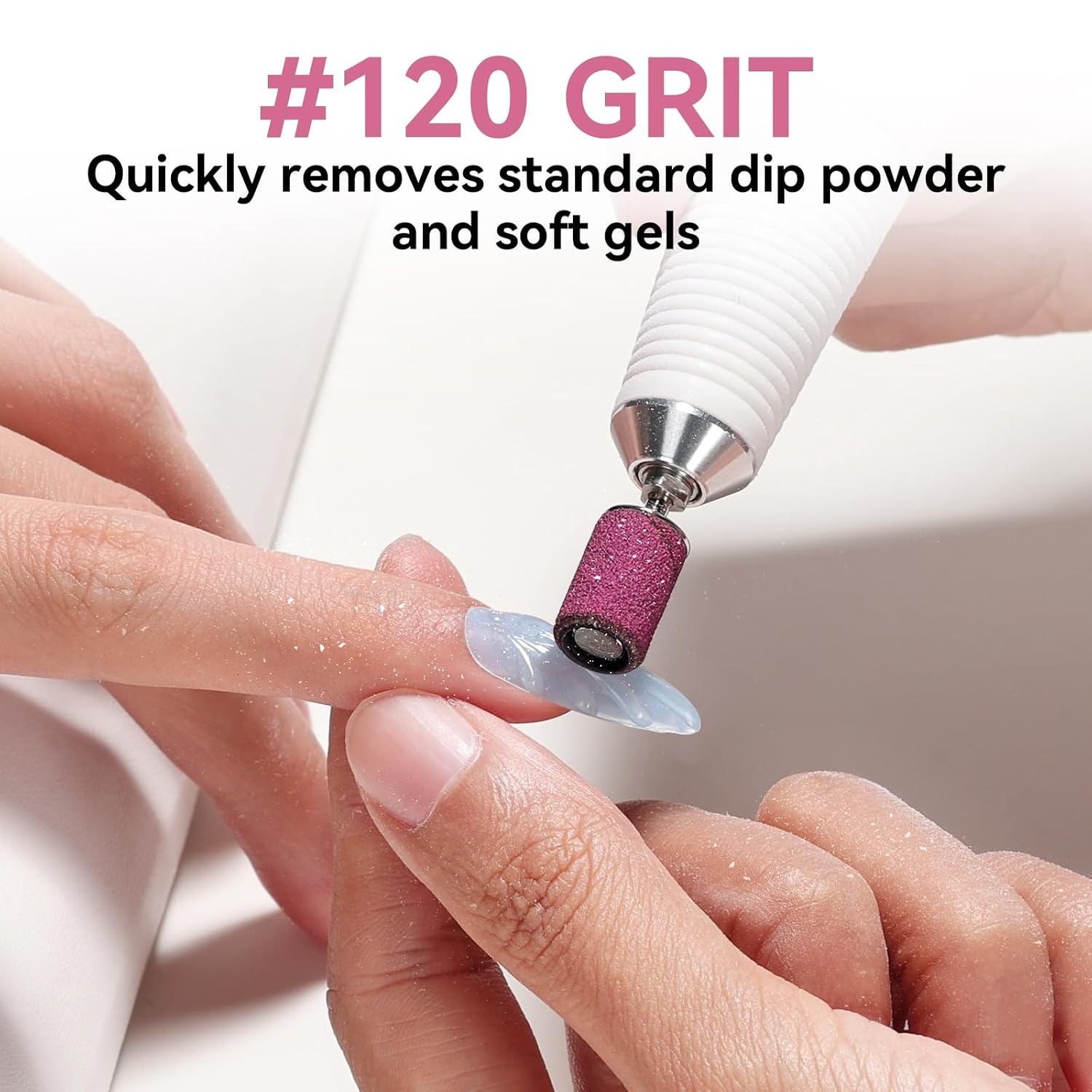 image:imageMakartt Sanding Bands for Nail Drill 100 Pcs Nail File Sanding Bands for Drill Bits 120 Medium Grits for Acrylic Nails Gel Removing and Shaping Upgrade Thicker Durable Sanding Drill Bit PinkPink