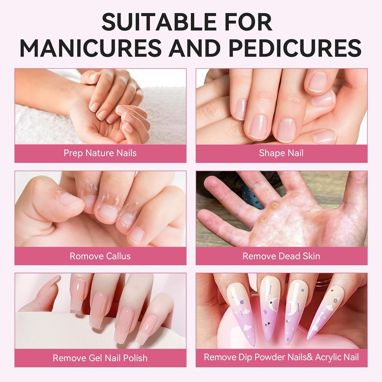 image:imageMakartt Sanding Bands for Nail Drill 100 Pcs Nail File Sanding Bands for Drill Bits 120 Medium Grits for Acrylic Nails Gel Removing and Shaping Upgrade Thicker Durable Sanding Drill Bit PinkPink