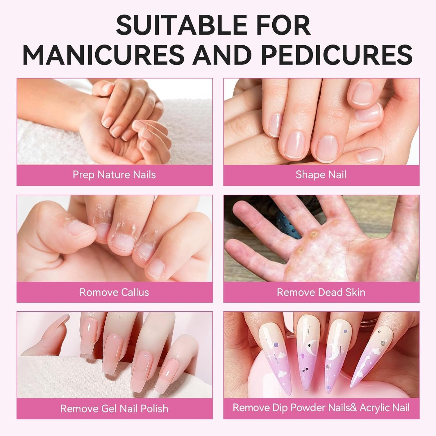 image:imageMakartt Sanding Bands for Nail Drill 100 Pcs Nail File Sanding Bands for Drill Bits 120 Medium Grits for Acrylic Nails Gel Removing and Shaping Upgrade Thicker Durable Sanding Drill Bit PinkPink