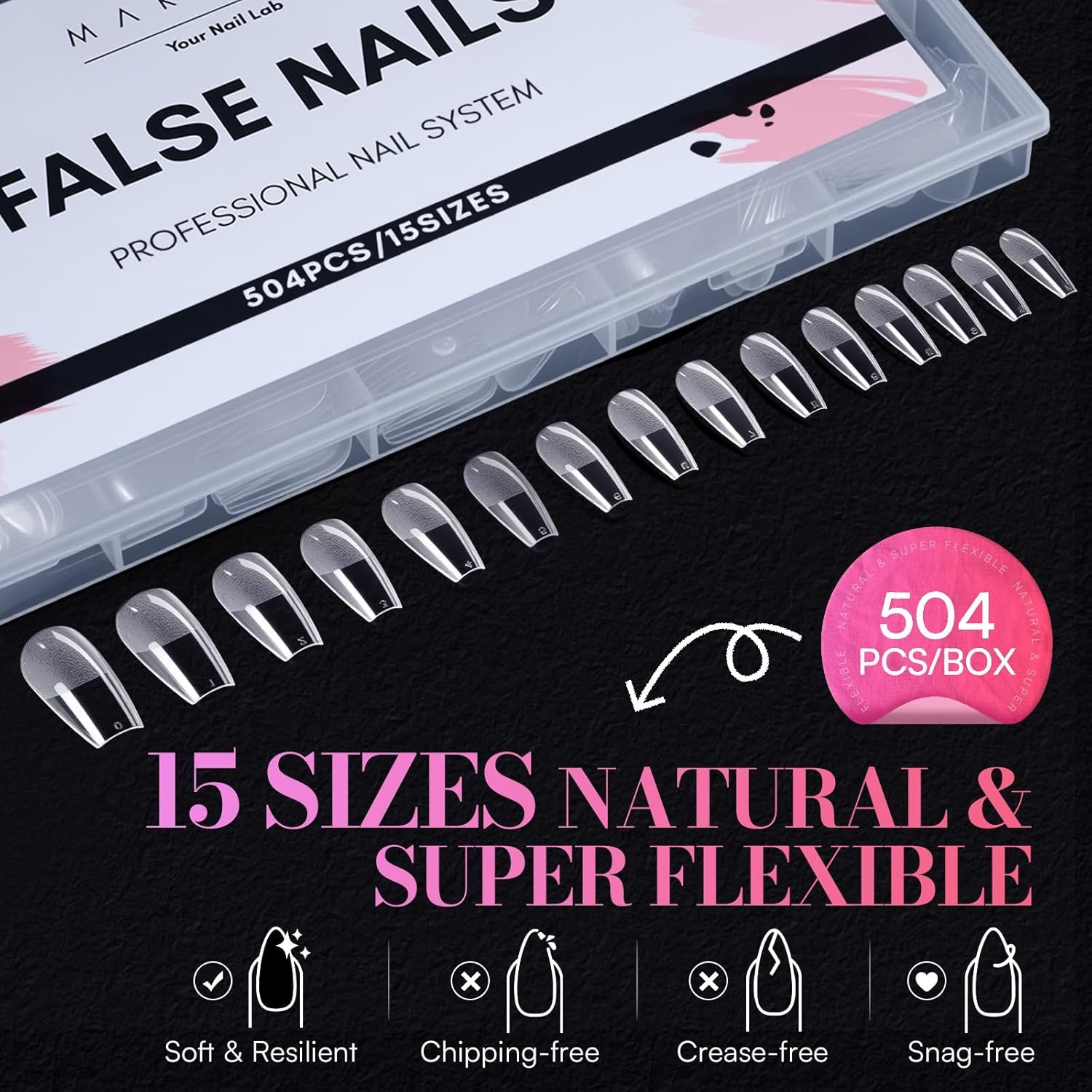 image:imageMakartt Short Square Nail Tips 504 PCS Half Cover Preshaped Acrylic Nail Tips Half Matte 15 Sizes False Nails Easytogo Nail Extensions Manicure Supplies Salon DIY at HomeA504 PCSmedium coffin
