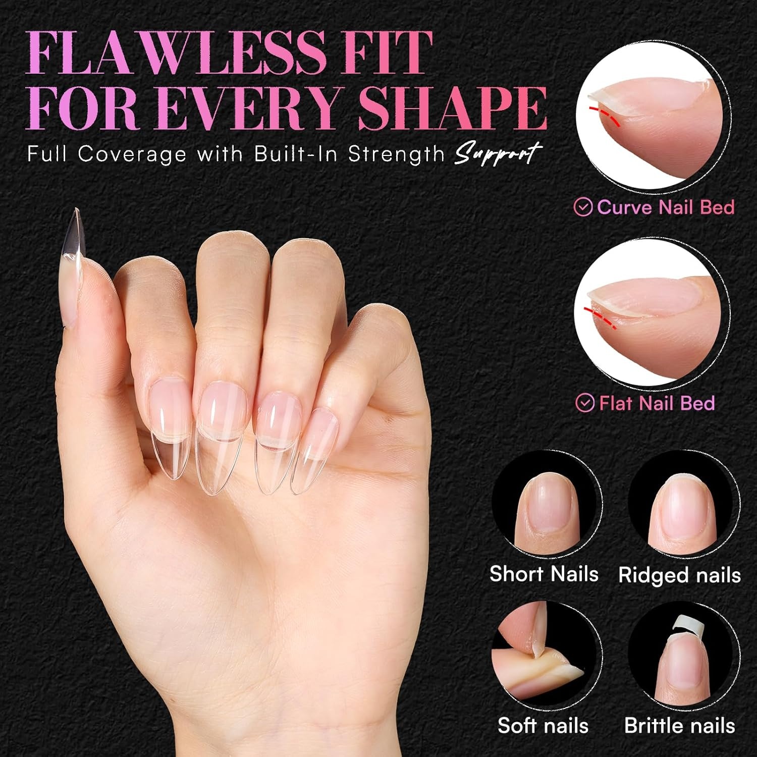 image:imageMakartt Short Square Nail Tips 504 PCS Half Cover Preshaped Acrylic Nail Tips Half Matte 15 Sizes False Nails Easytogo Nail Extensions Manicure Supplies Salon DIY at HomeA504 PCSmedium roundedtip almond