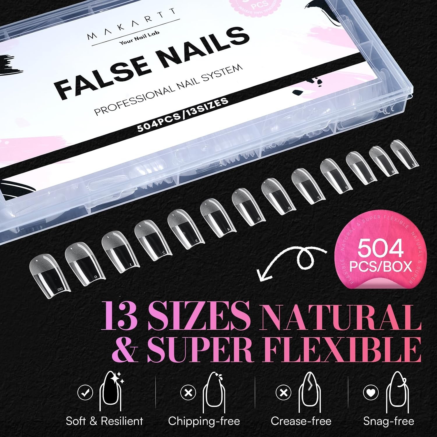 image:imageMakartt Short Square Nail Tips 504 PCS Half Cover Preshaped Acrylic Nail Tips Half Matte 15 Sizes False Nails Easytogo Nail Extensions Manicure Supplies Salon DIY at HomeA504 PCSmedium square