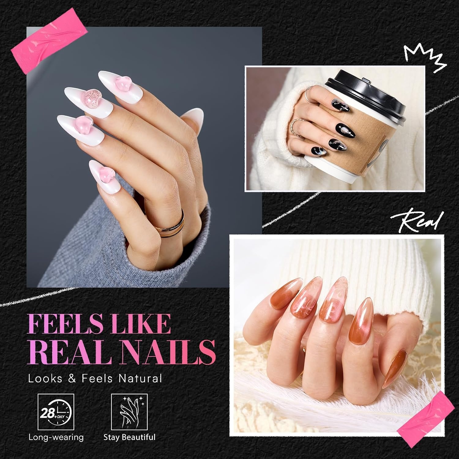 image:imageMakartt Short Square Nail Tips 504 PCS Half Cover Preshaped Acrylic Nail Tips Half Matte 15 Sizes False Nails Easytogo Nail Extensions Manicure Supplies Salon DIY at HomeA504 PCSmedium roundedtip almond
