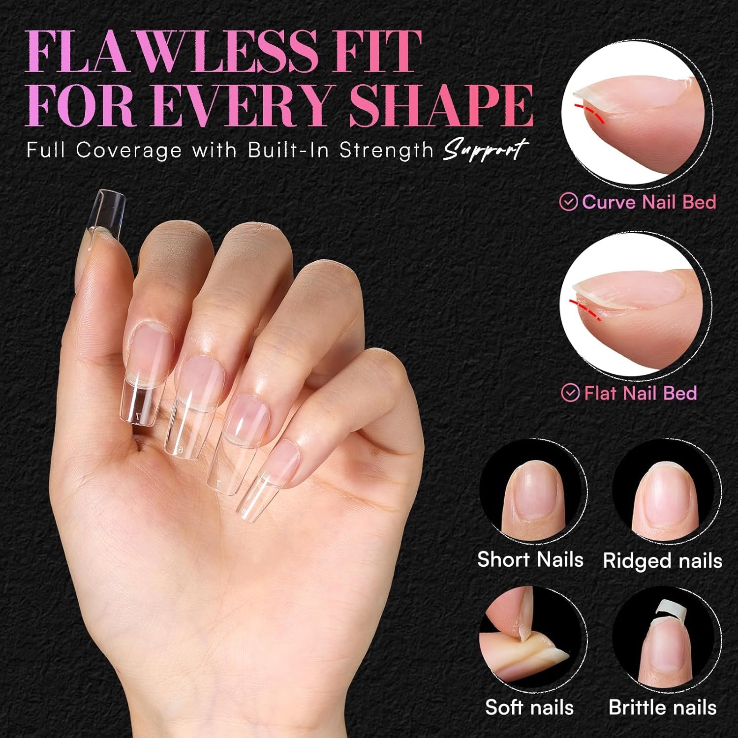 image:imageMakartt Short Square Nail Tips 504 PCS Half Cover Preshaped Acrylic Nail Tips Half Matte 15 Sizes False Nails Easytogo Nail Extensions Manicure Supplies Salon DIY at HomeA504 PCSmedium square