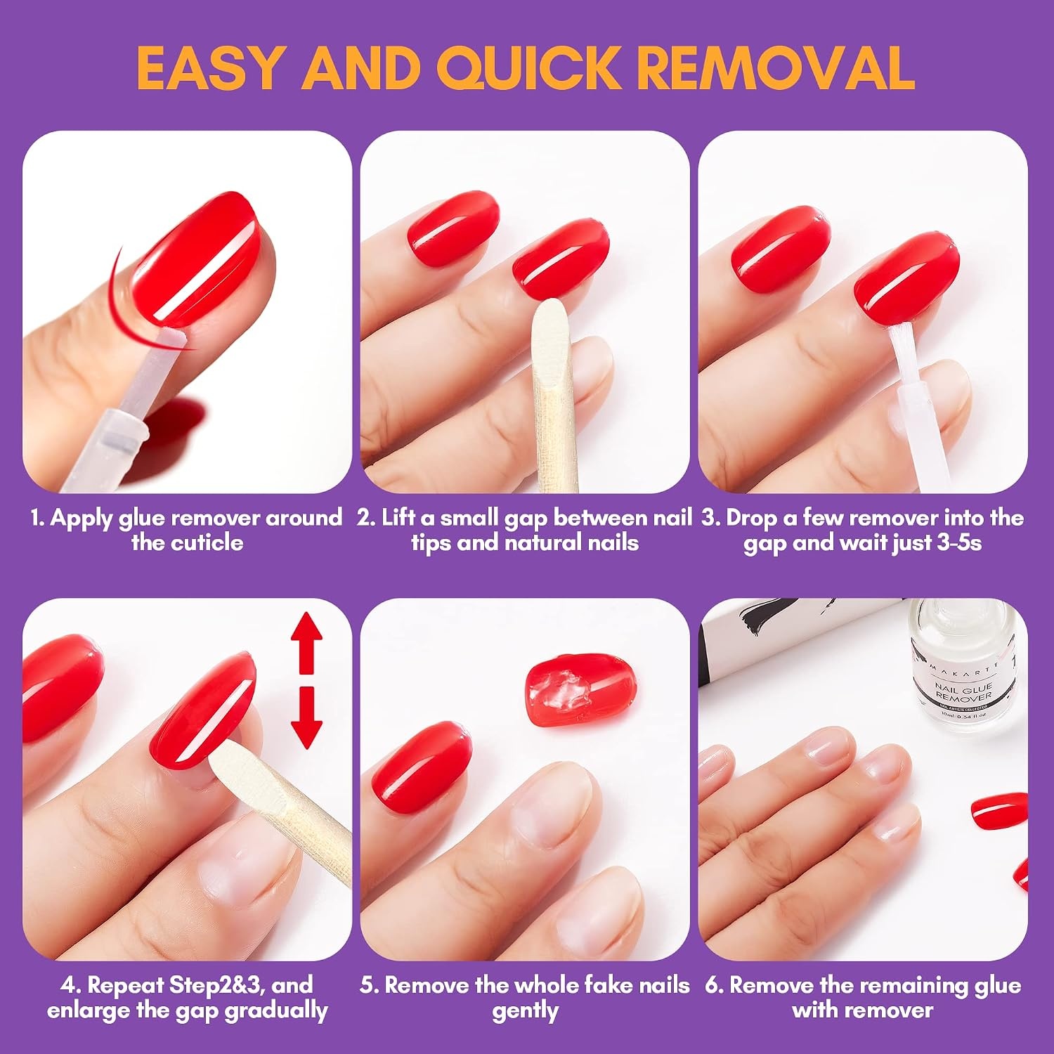 image:imageMakartt Solid Nail Glue Gel Extra Strong Gel Nail Glue for Press On Nails amp Fake Tips LongLasting Strong Adhesion Nails Glue for Acrylic Nails Clear 3D Gels for Nail Art Home Salon UV Light CuredNail Glue Remover Kit 7ML 10ML