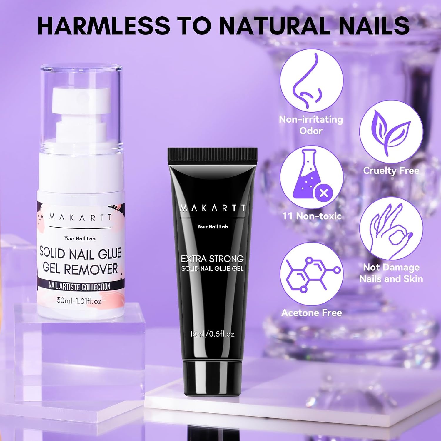 image:imageMakartt Solid Nail Glue Gel Super Strong Nail Glue for Press On amp Acrylic Nails 3D Gel Nails Art Design Long Lasting Clear Adhesive 15ML UV Lamp Cured Ideal for Home Salon DIY UseSolid Nail Glue Remover