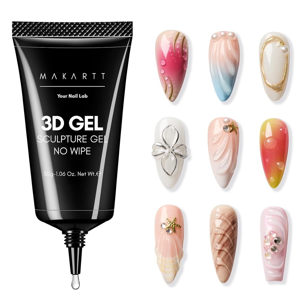 image:imageMakartt 3D Gel Nail Art 30g Sculpting Gel Glue for Drawing Molding Sculpture Gems amp Decoration Clear NoWipe Gels Polish for DIY Nail DesignsA1030g 3D Nail Gel