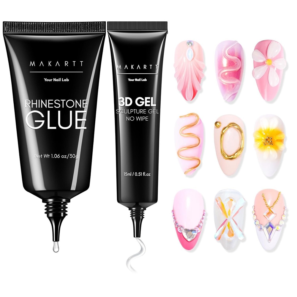 image:imageMakartt 3D Gel Nail Art 30g Sculpting Gel Glue for Drawing Molding Sculpture Gems amp Decoration Clear NoWipe Gels Polish for DIY Nail DesignsA9nail rhinestone glue 3d nail gel 30ml15ml