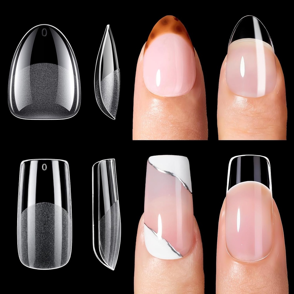 image:imageMakartt Almond Nail Tips 510pcs Full Cover Extra Short Fake Nails 15 Sizes Soft Gel Half Matte Preshape Soak Off for Press on Nails DIY for Extension No Crease Acrylic Nail Manicure Salon HomeShort Oval Medium Square