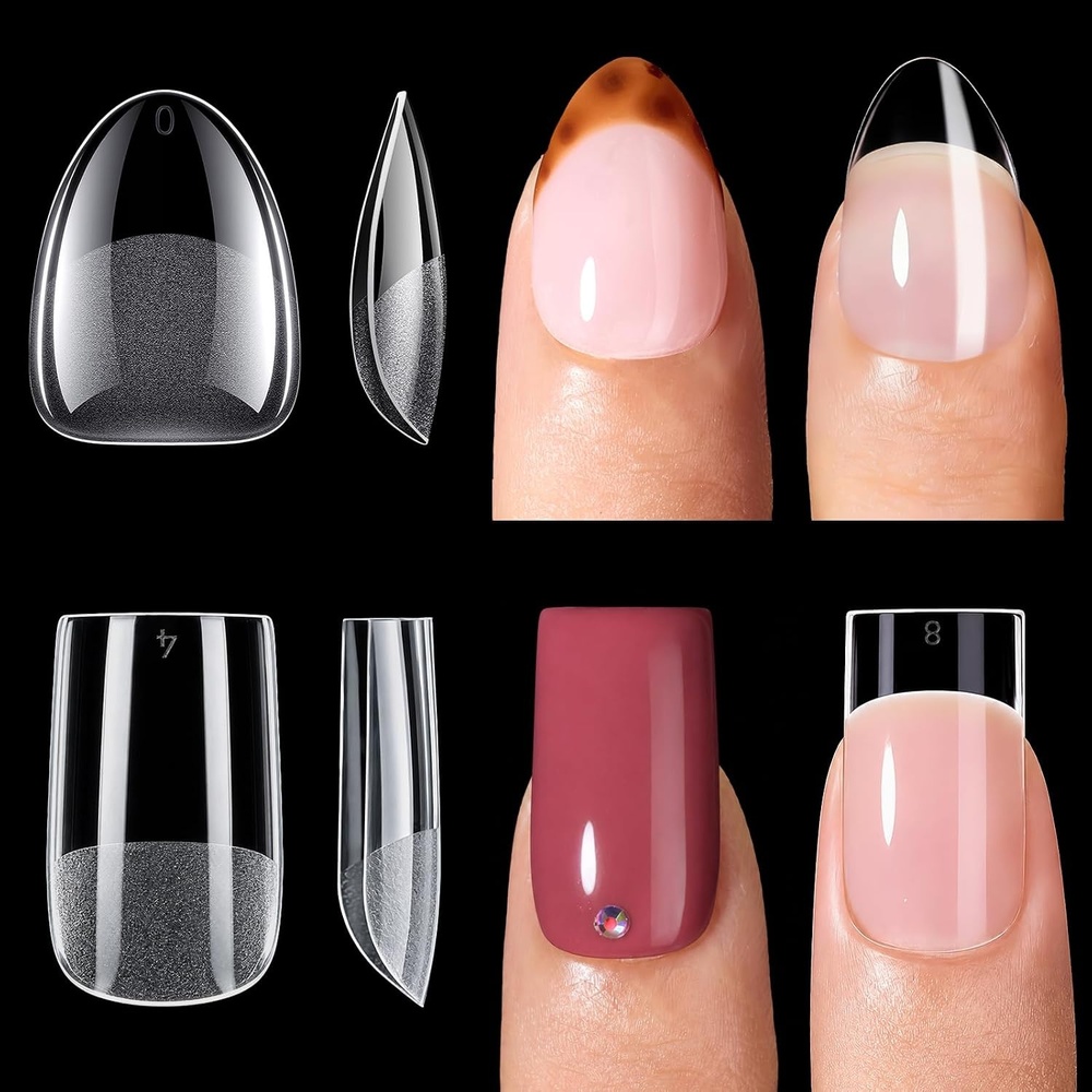 image:imageMakartt Almond Nail Tips 510pcs Full Cover Extra Short Fake Nails 15 Sizes Soft Gel Half Matte Preshape Soak Off for Press on Nails DIY for Extension No Crease Acrylic Nail Manicure Salon HomeShort Oval Short Square