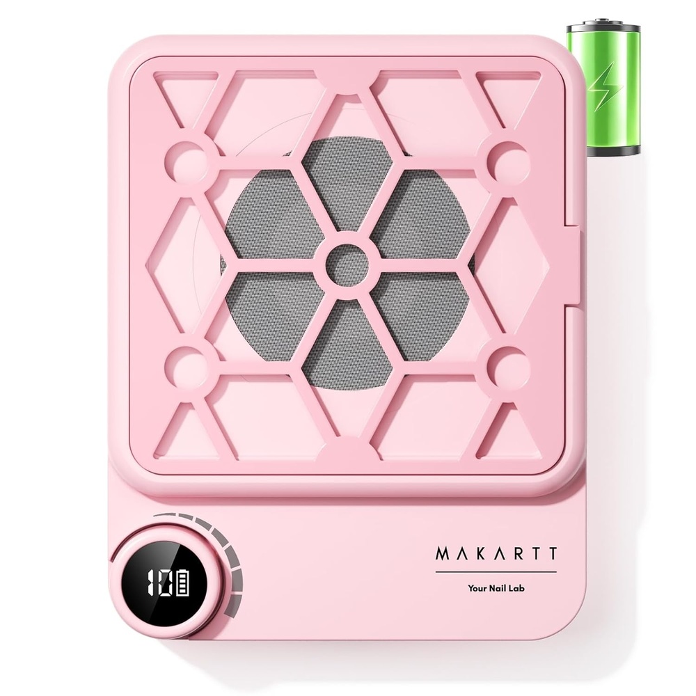 image:imageMakartt Compact Rechargeable Nail Dust Collector 5500RPM Dust Collector Nail Tech ERYNOS Adjustable SpeedQuiet for Polishing Cuticle Manicure SalonampHome Use With 10pcs FiltersampDust Brush WhiteERYNOS Pink