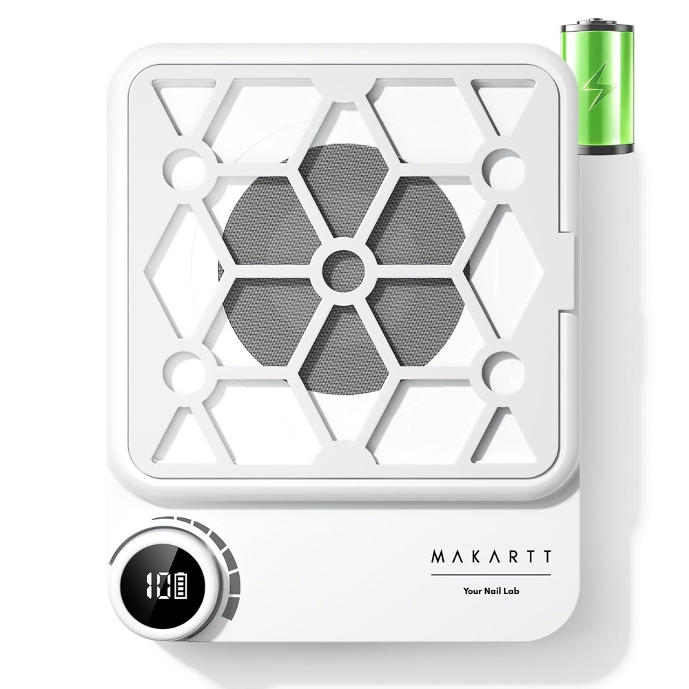image:imageMakartt Compact Rechargeable Nail Dust Collector 5500RPM Dust Collector Nail Tech ERYNOS Adjustable SpeedQuiet for Polishing Cuticle Manicure SalonampHome Use With 10pcs FiltersampDust Brush WhiteERYNOS White