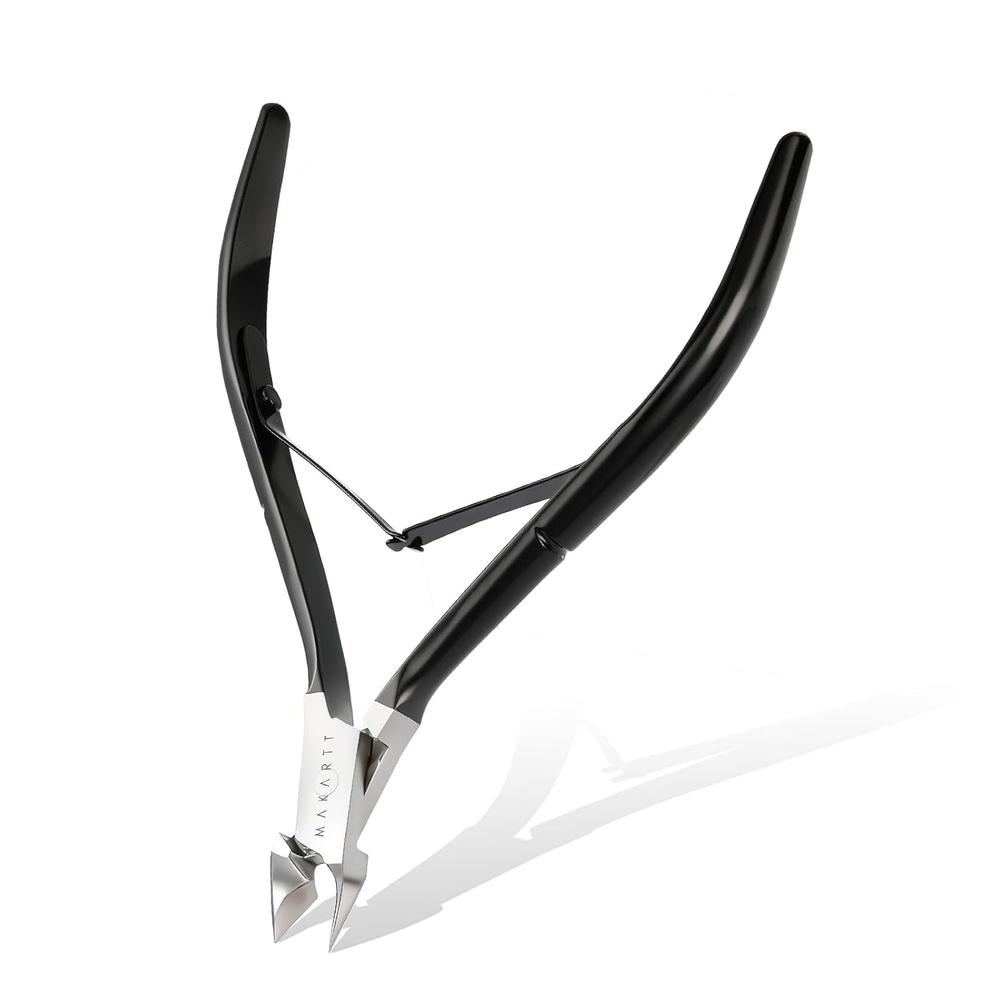 image:imageMakartt Cuticle Nipper Full Jaw Sharp Nail Trimmer Cutter for Care amp Prep Manicure Kit for Home and Salon Use Silver Pack of 11pcBlack Cuticle Nipper