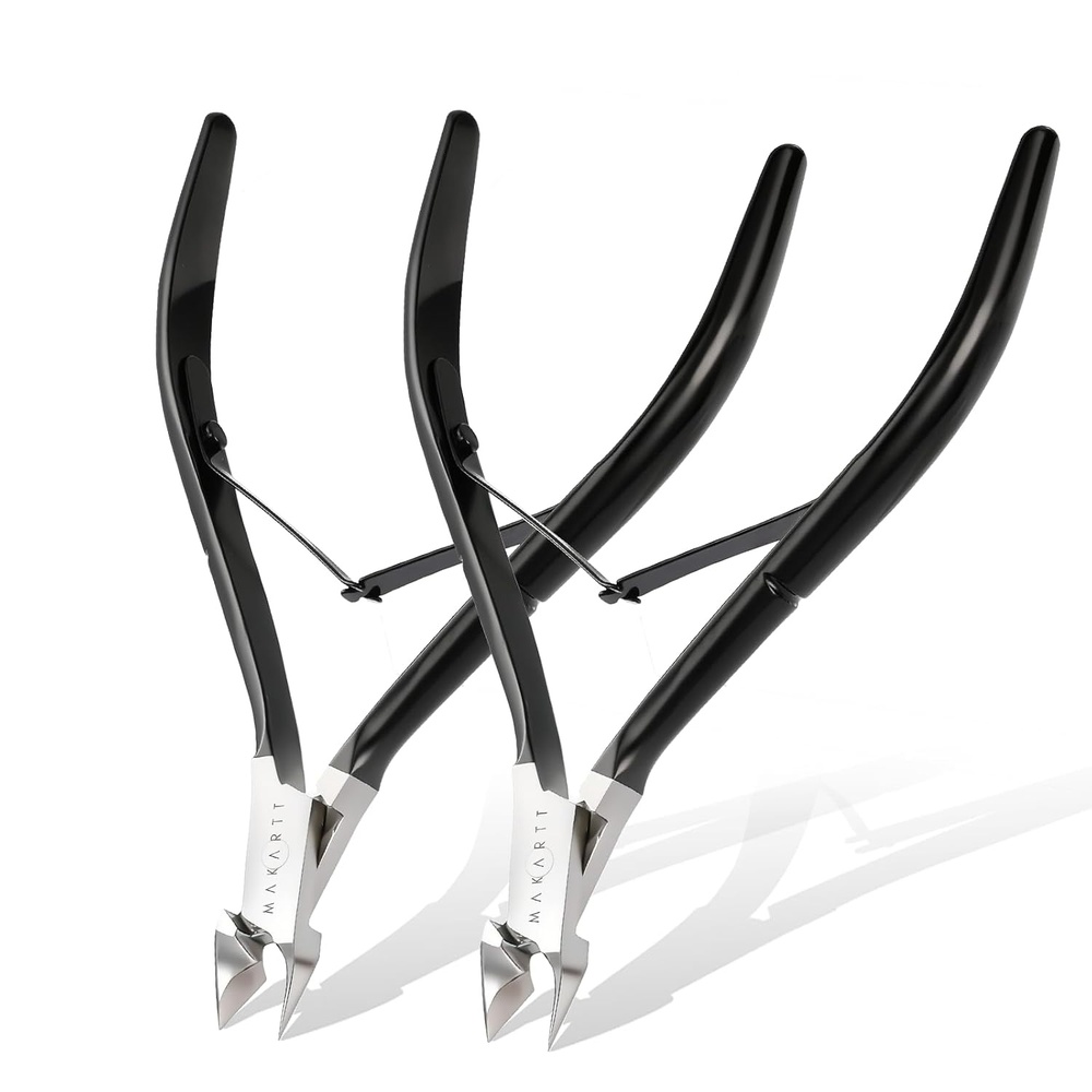 image:imageMakartt Cuticle Nipper Full Jaw Sharp Nail Trimmer Cutter for Care amp Prep Manicure Kit for Home and Salon Use Silver Pack of 12pcsBlack Cuticle Nippers
