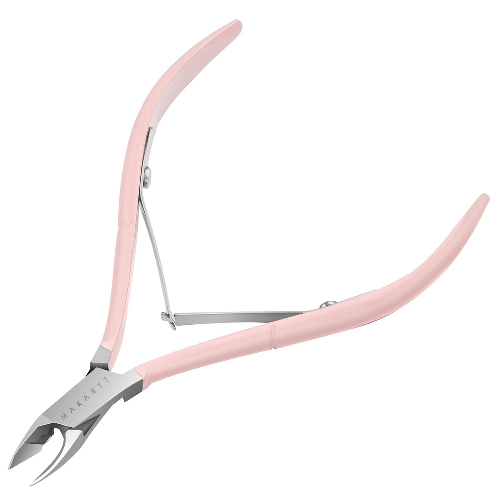 image:imageMakartt Cuticle Nipper Full Jaw Sharp Nail Trimmer Cutter for Care amp Prep Manicure Kit for Home and Salon Use Silver Pack of 1Pink Cuticle Nippers 1 Pack