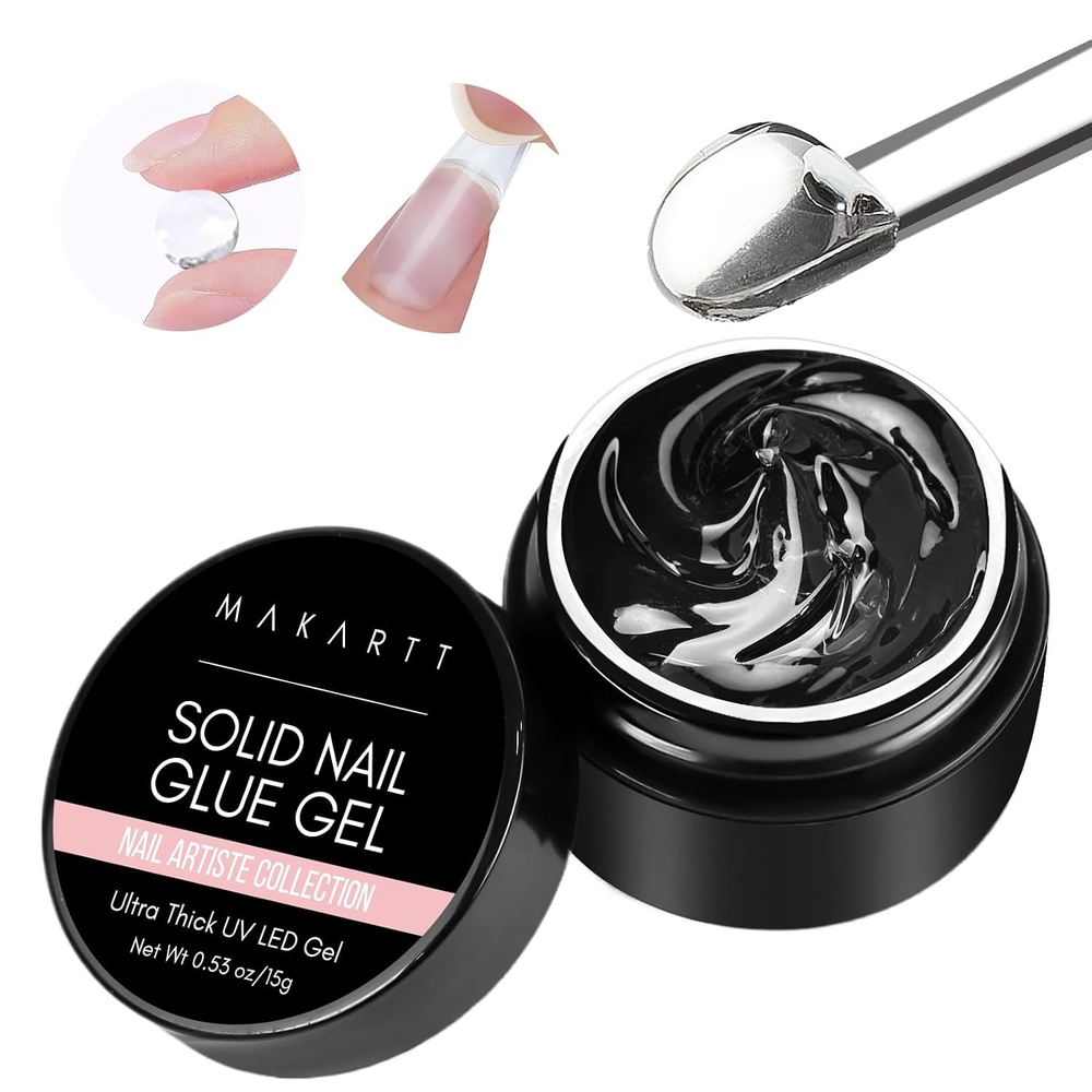 image:imageMakartt Gel Nail Glue Super Strong Solid Nail Glue Gel for False Nails 05 floz 3D Gels Lamp Curing Required
