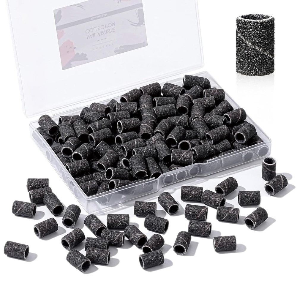 image:imageMakartt Sanding Bands for Nail Drill  100 Pcs Nail File Sanding Bands for Drill Bits 120 Medium Grits for Acrylic Nails Gel Removing and Shaping Upgrade Thicker Durable Sanding Drill Bit PinkBlack