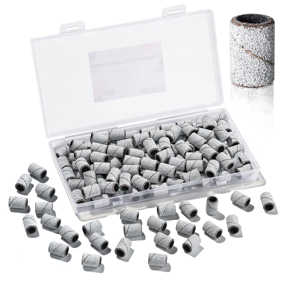 image:imageMakartt Sanding Bands for Nail Drill  100 Pcs Nail File Sanding Bands for Drill Bits 120 Medium Grits for Acrylic Nails Gel Removing and Shaping Upgrade Thicker Durable Sanding Drill Bit PinkWhite