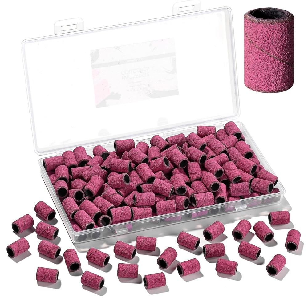 image:imageMakartt Sanding Bands for Nail Drill 100 Pcs Nail File Sanding Bands for Drill Bits 120 Medium Grits for Acrylic Nails Gel Removing and Shaping Upgrade Thicker Durable Sanding Drill Bit PinkPink