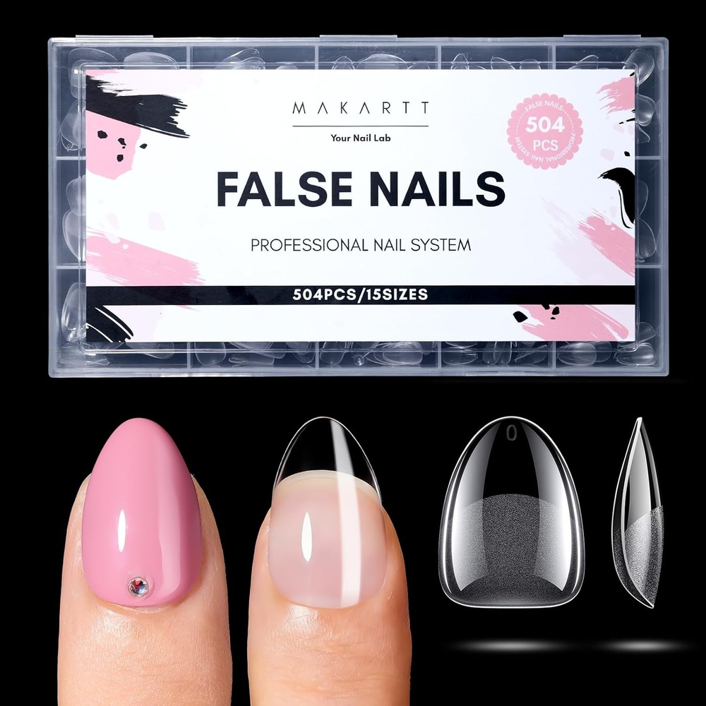 image:imageMakartt Short Square Nail Tips 504 PCS Half Cover Preshaped Acrylic Nail Tips Half Matte 15 Sizes False Nails  Easytogo Nail Extensions Manicure Supplies Salon DIY at HomeA504 PCSextra short almond