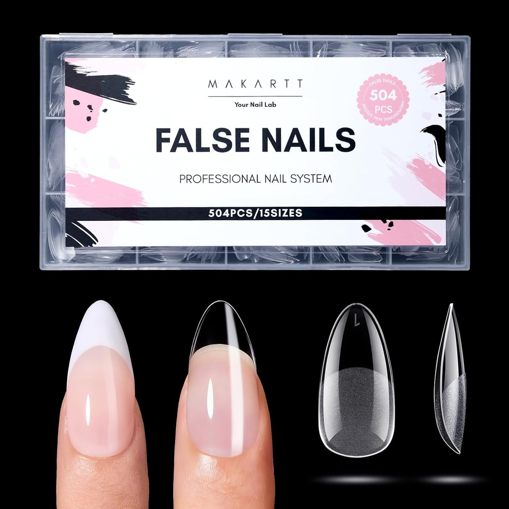 image:imageMakartt Short Square Nail Tips 504 PCS Half Cover Preshaped Acrylic Nail Tips Half Matte 15 Sizes False Nails Easytogo Nail Extensions Manicure Supplies Salon DIY at HomeA504 PCSmedium roundedtip almond