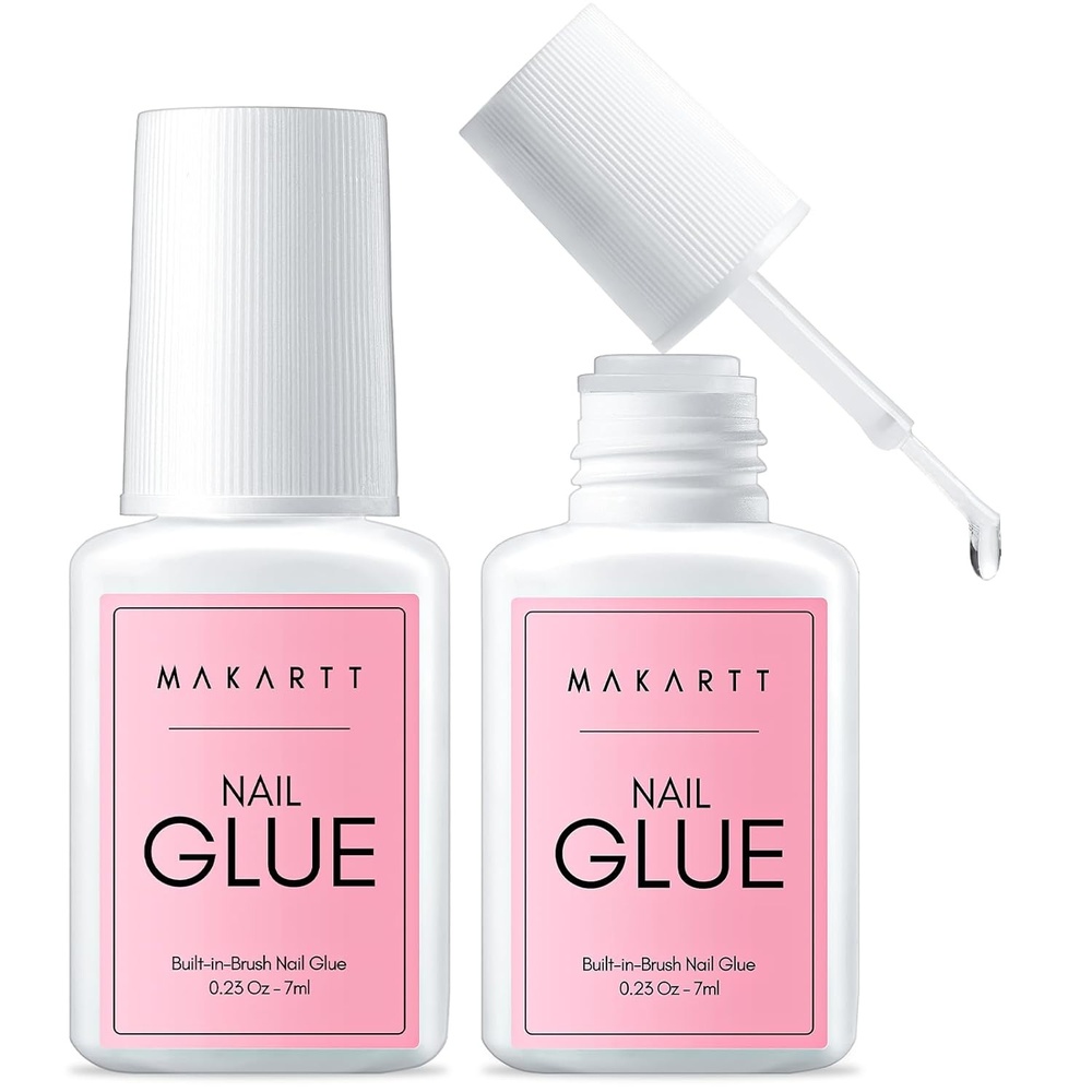 image:imageMakartt Super Strong Nail Glue for Press ons Acrylic Nail TipsFake NailsSalon Quality No UV Needed Brush On Quick Dry Easy Application Durable amp LongLasting Fast Glue False Nails Hema Free023 Fl Oz Pack of 2
