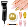 A04-Clear 3D Nail Gel & Gold Chrome Nail Powder