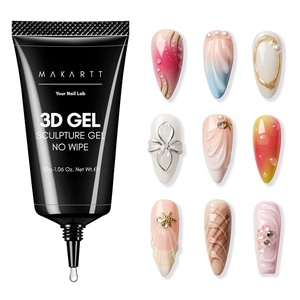 Makartt 3D Gel Nail Art – 30g Sculpting Gel Glue for Drawing, Molding, Sculpture, Gems & Decoration, Clear No-Wipe Gels Polish for DIY Nail Designs(A10-30g 3D Nail Gel)