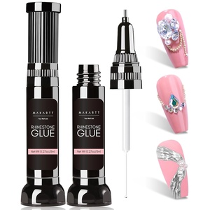 Makartt 3D Gel Nail Art – 30g Sculpting Gel Glue for Drawing, Molding, Sculpture, Gems & Decoration, Clear No-Wipe Gels Polish for DIY Nail Designs(A2-nail rhinestone glue for tiny gems  2x8ml)