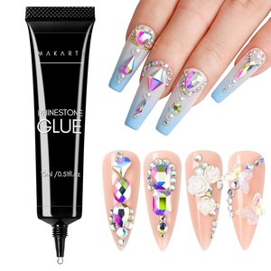 Makartt 3D Gel Nail Art – 30g Sculpting Gel Glue for Drawing, Molding, Sculpture, Gems & Decoration, Clear No-Wipe Gels Polish for DIY Nail Designs(A4-nail rhinestone glue  15ml)