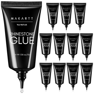 Makartt 3D Gel Nail Art – 30g Sculpting Gel Glue for Drawing, Molding, Sculpture, Gems & Decoration, Clear No-Wipe Gels Polish for DIY Nail Designs(A5-nail rhinestone glue set  12x30ML)