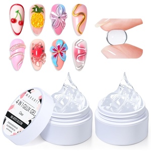 Makartt 3D Gel Nail Art: 4 in 1 Clear Solid Gel Builder for Extension UV Nail Glue for Acrylic Nails Rhinestones 3d Sculpting Gels Hard Gels for Nails UV/LED Nails Lamp Required 15ML 2 Bottles(Clear 2pcs)
