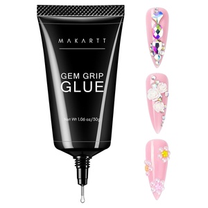 Makartt 3D Gel Nail Art for Sculpting: 3-in-1 Multi-Functional 15g Clear 3D Nail Gel for Molding & Painting Nails Designs, No Wipe Nail Glue for Rhinestones, Chrome Powder & DIY Manicure(A02-nail rhinestone glue set  30G)