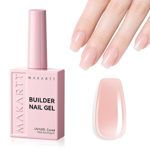 Makartt 8-in-1 Gel Builder for Nails: 15ml Self-Leveling Builder in a Bottle for Nail Strengthen Nude Color Gel Polish and Rhinestone Glue, UV Light Cured Builder Nail Gel for Home User DIY Low Odor(Nude)