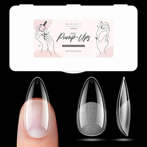 Makartt Almond Nail Tips: 500pcs Medium Pre-buffed Full Cover Clear Press on Nails 10 Sizes Soak Off Soft Gel Nail Tips Extension Professional Acrylic Fake Nails No Crease False Nail Salon DIY Art(A01- Medium Almond-504PCS)