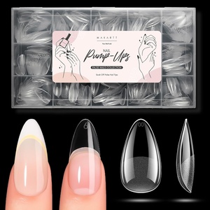 Makartt Almond Nail Tips: 510pcs Full Cover Extra Short Fake Nails, 15 Sizes Soft Gel Half Matte Pre-shape Soak Off for Press on Nails DIY for Extension No Crease Acrylic Nail Manicure Salon Home(Medium Almond Nails)