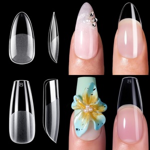 Makartt Almond Nail Tips: 510pcs Full Cover Extra Short Fake Nails, 15 Sizes Soft Gel Half Matte Pre-shape Soak Off for Press on Nails DIY for Extension No Crease Acrylic Nail Manicure Salon Home(Medium Almond & Medium Coffin)