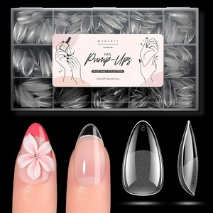 Makartt Almond Nail Tips: 510pcs Full Cover Extra Short Fake Nails, 15 Sizes Soft Gel Half Matte Pre-shape Soak Off for Press on Nails DIY for Extension No Crease Acrylic Nail Manicure Salon Home(Short Almond Nails)