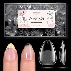 Makartt Almond Nail Tips: 510pcs Full Cover Extra Short Fake Nails, 15 Sizes Soft Gel Half Matte Pre-shape Soak Off for Press on Nails DIY for Extension No Crease Acrylic Nail Manicure Salon Home(Extra Short Almond Nails)