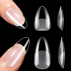 Makartt Almond Nail Tips: 510pcs Full Cover Extra Short Fake Nails, 15 Sizes Soft Gel Half Matte Pre-shape Soak Off for Press on Nails DIY for Extension No Crease Acrylic Nail Manicure Salon Home(Short Almond & Medium Almond)