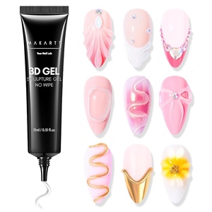 Makartt Blooming Gel & 3D Gel Nail Art Kit: Clear DIY Nail Art Supplies for Watercolor Marble Spreading Effect & 3D Drawing Molding Sculpture Gems and Decoration, UV LED Soak Off 15ml(A01-Clear)