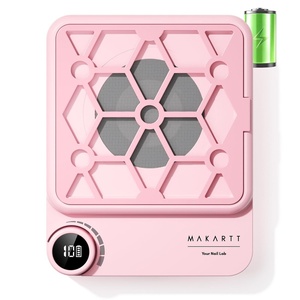 Makartt Compact Rechargeable Nail Dust Collector – 5500RPM Dust Collector Nail Tech ERYNOS Adjustable Speed,Quiet for Polishing Cuticle Manicure Salon&Home Use With 10pcs Filters&Dust Brush White(ERYNOS Pink)