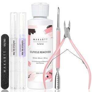 Makartt Cuticle Remover Liquid, 50ml Professional Instant Softener Cream for Dry Cuticles, Salon-Quality Nail Care Dissolver for Manicure & Pedicure Use(120ml Cuticle Remover Kit)