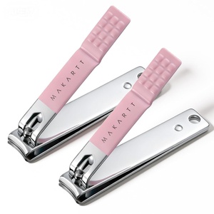 Makartt Cuticle Trimmer with Cuticle Pusher, Silver Nail Trimmer Nail Care Manicure and Pedicure Kit with Stainless Steel Cuticle Nipper and Dual End Nail Pushers for Home Salon Use (Pack of 3 PCS)(Nail Clippers-2pcs)