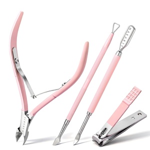 Makartt Cuticle Trimmer with Cuticle Pusher, Silver Nail Trimmer Nail Care Manicure and Pedicure Kit with Stainless Steel Cuticle Nipper and Dual End Nail Pushers for Home Salon Use (Pack of 3 PCS)(Cuticle Tools-4pcs)