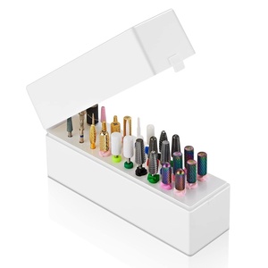 Makartt Nail Drill Bits Holder,Dustproof Stand Displayer Organizer Container Case 30 Holes drill bit holder nail tech Professional Nail art Tools(Not Inlcude Drill Bits,White)(White)