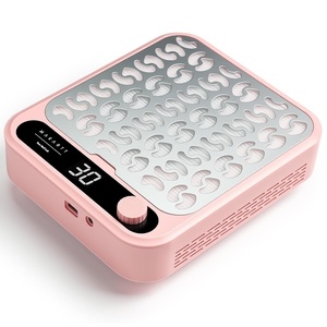 Makartt Nail Dust Collector – Professional Powerful Suction Larina Vacuum Fan Dust Cleaner with LED Display, Adjustable Speed, Reusable Filter for Acrylic Nails Polishing Manicure Salon Home Pink(Larina Nail Dust Collector Pink)