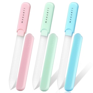 Makartt Nail Files: Glass Nail Files for Natural Nails, Double-Sided Reusable Sandblasted Fingernail Buffers with Case for Shape & Smooth Finish, Portable Manicure Gift Set, 3pcs Pink Green Blue(3pcs Pink Green Blue glass nail file)