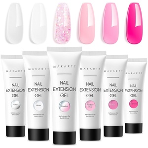 Makartt Poly Nail Gel Set – 6 Colors Kit Strong Builder for Extension Overlay Strengthener 3D Diy, Multifunctional, Long-lasting for Nails French Manicures Home Salon 15ML Clear White 4 Pink Shades(Pink Series Colors)